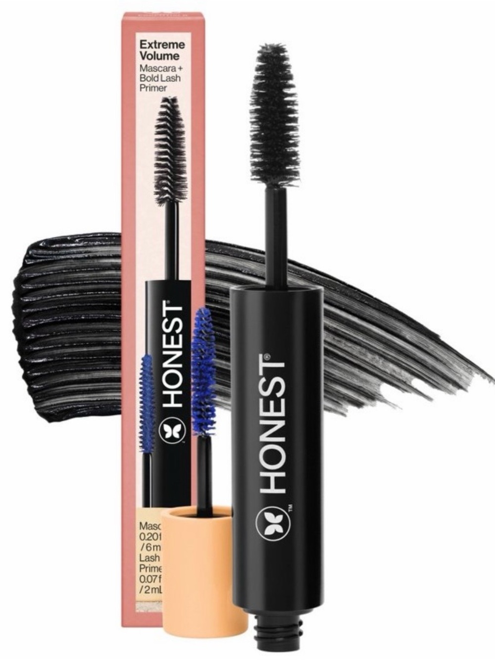 Honest Beauty Extreme Volume Mascara + Bold Lash Primer ~ Intensely Black ~ NIB